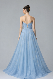 Beaded Scalloped Evening Dress - LAROSABRIDE