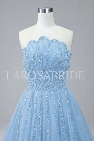 Beaded Scalloped Evening Dress