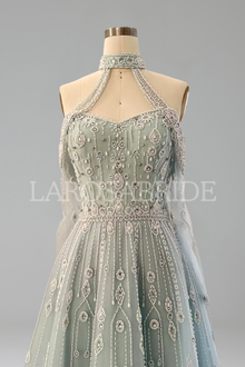 Off-Shoulder Beaded Evening Gown-Larosabride