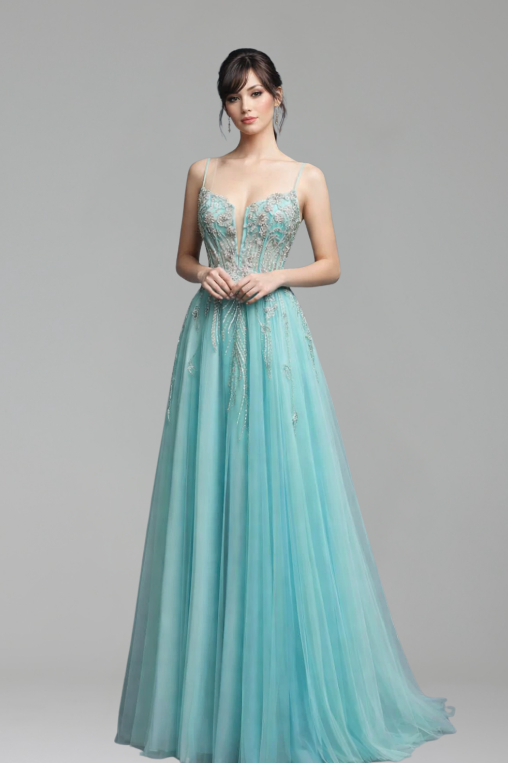 Sleeveless Beaded A-Line Dress - LAROSABRIDE