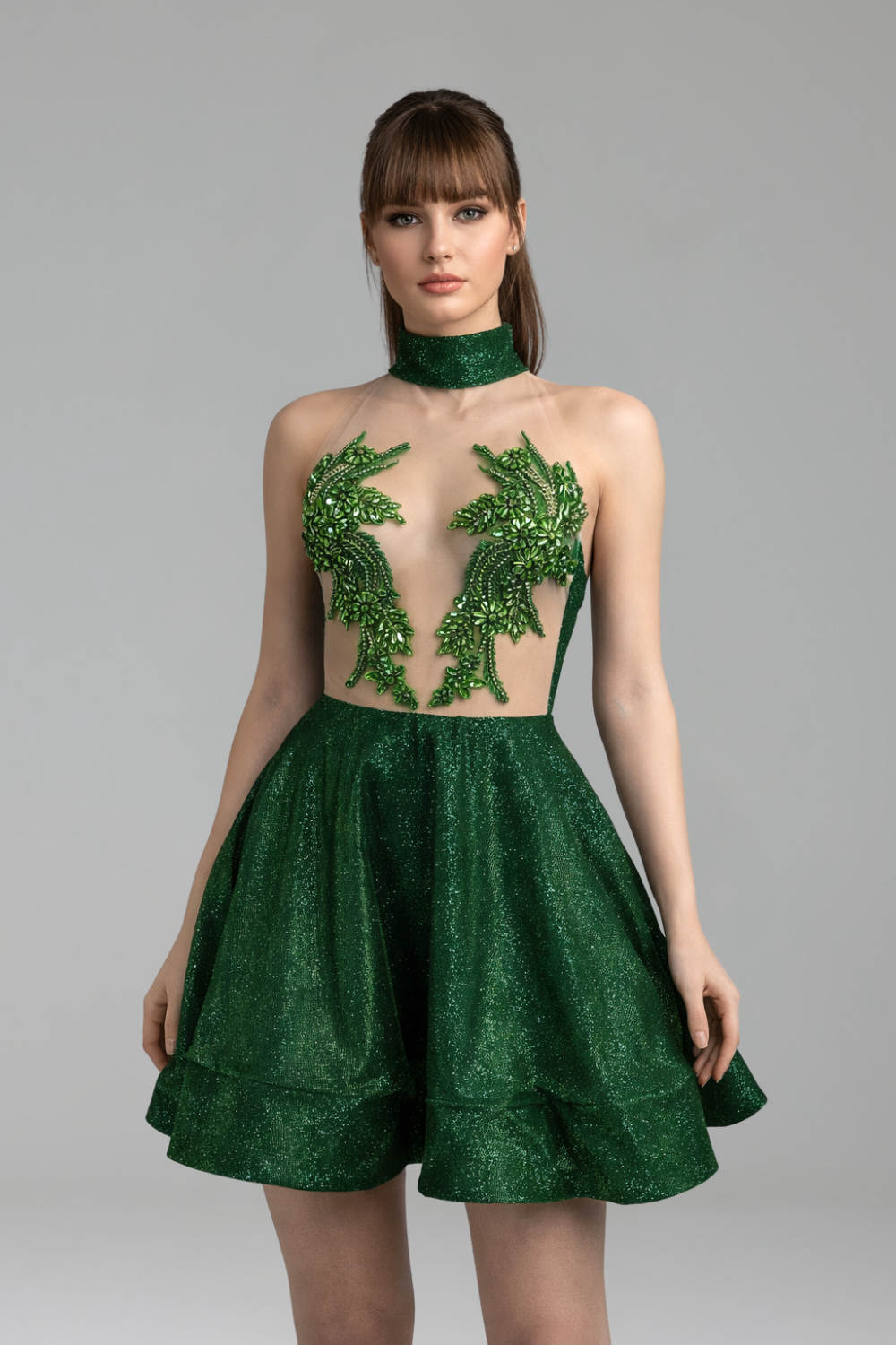 Illusion Bodice Mini with Embroidery - LAROSABRIDE