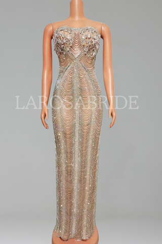 Wave-Couture Crystal Gown
