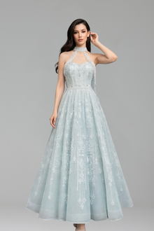 Off-Shoulder Beaded Evening Gown-Larosabride