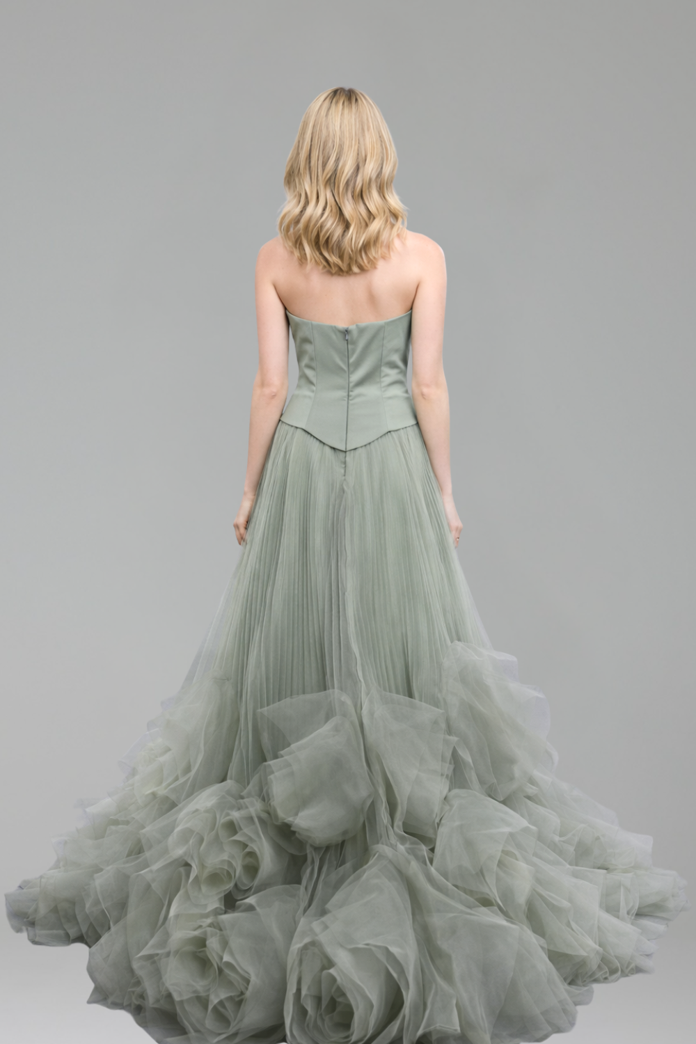 Green 3D Flowers A Line Dresses - LAROSABRIDE