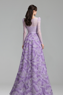 Lilac Beaded A-Line Dress - LAROSABRIDE