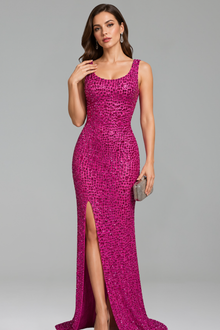Crystal Slit Gown - LAROSABRIDE