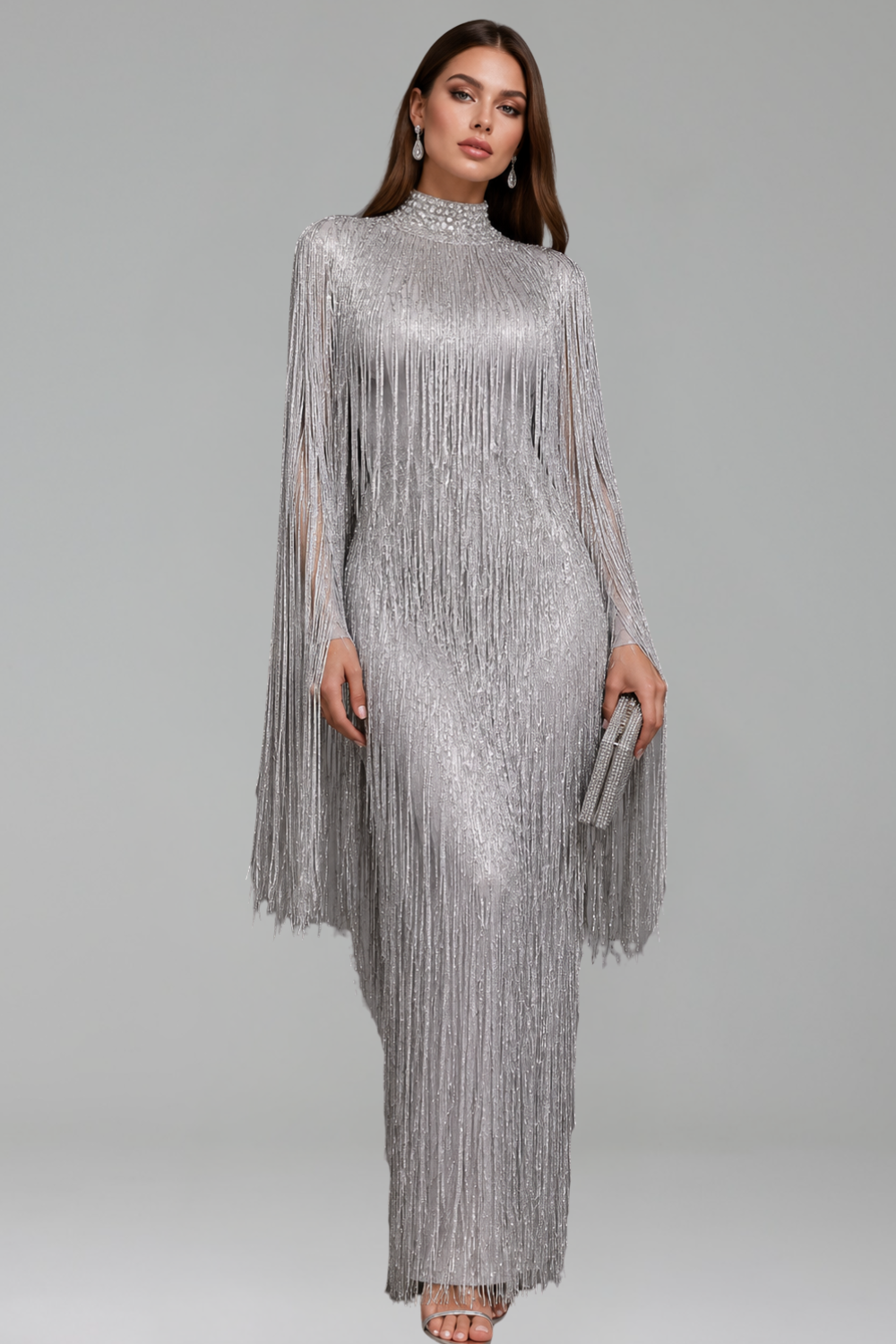 Full-Length Fringe Gown - LAROSABRIDE