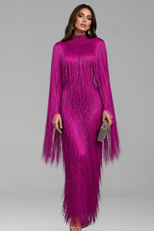 Full-Length Fringe Gown - LAROSABRIDE
