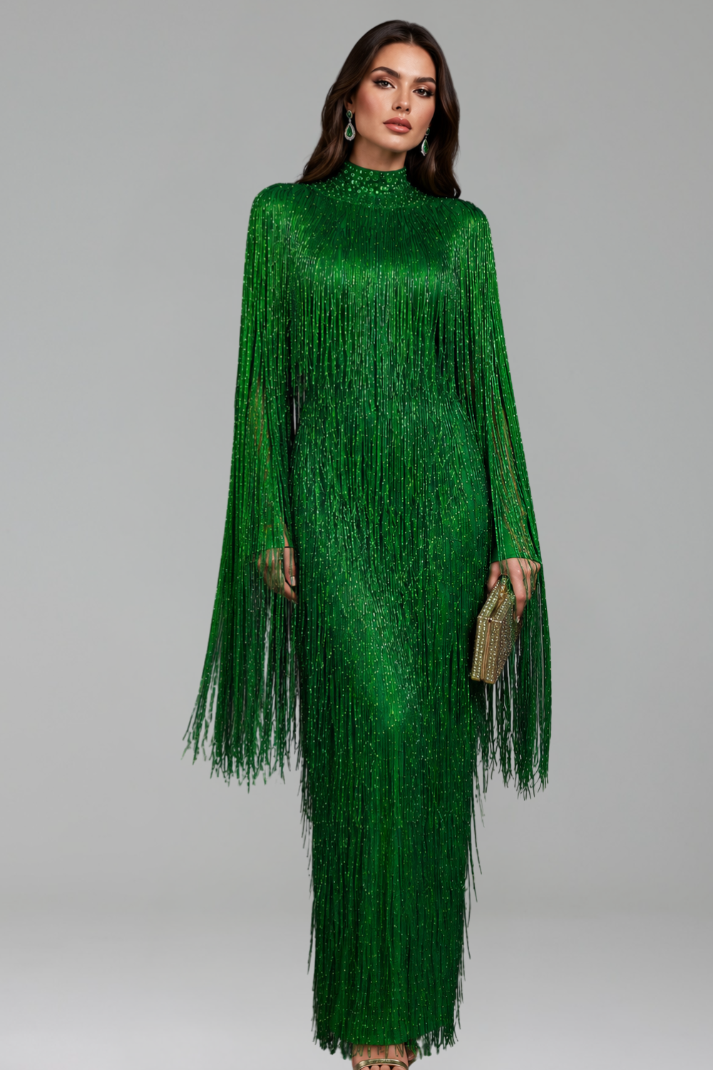 Full-Length Fringe Gown - LAROSABRIDE