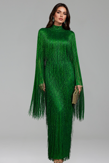 Full-Length Fringe Gown - LAROSABRIDE