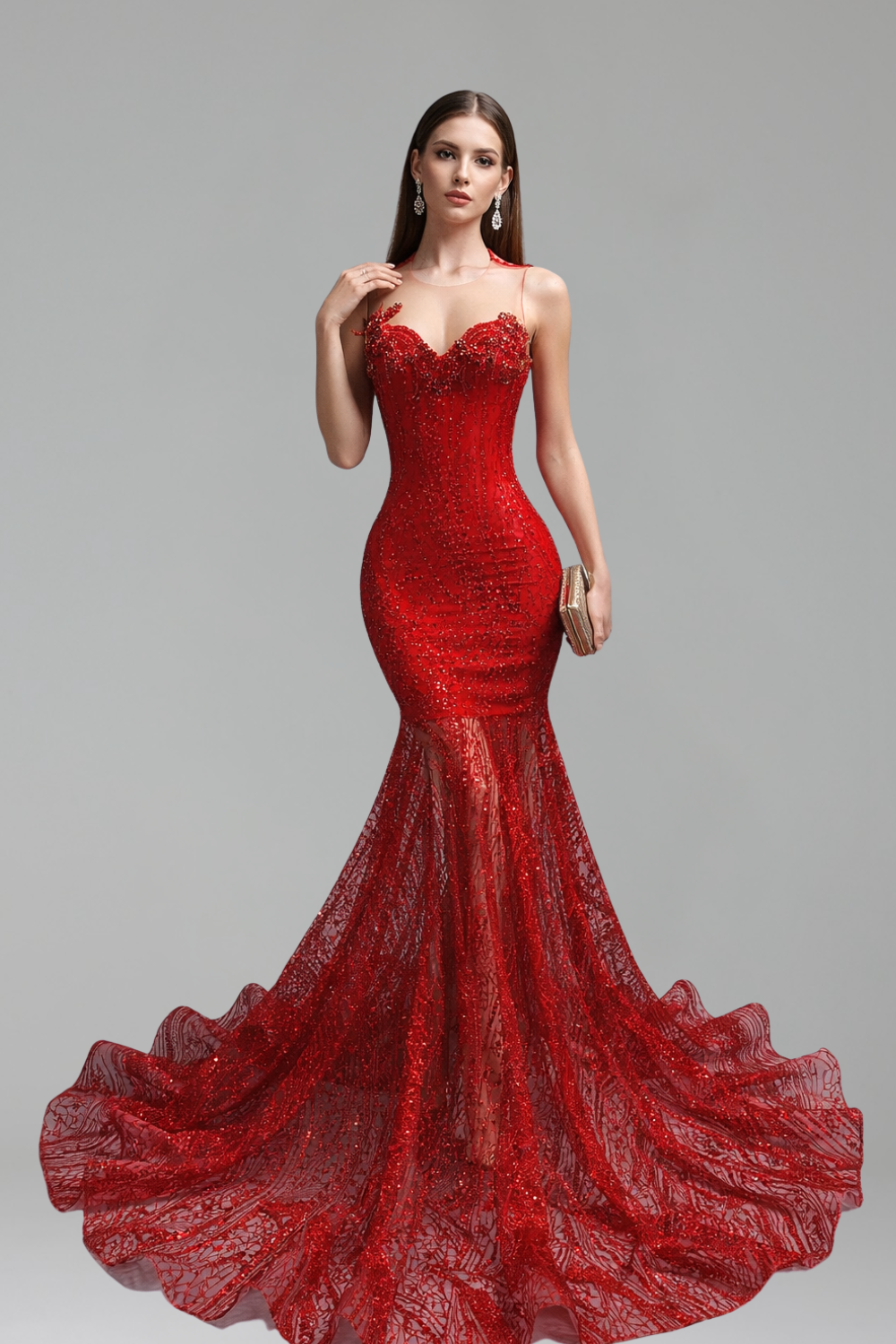 Strapless Beaded Mermaid Gown - LAROSABRIDE