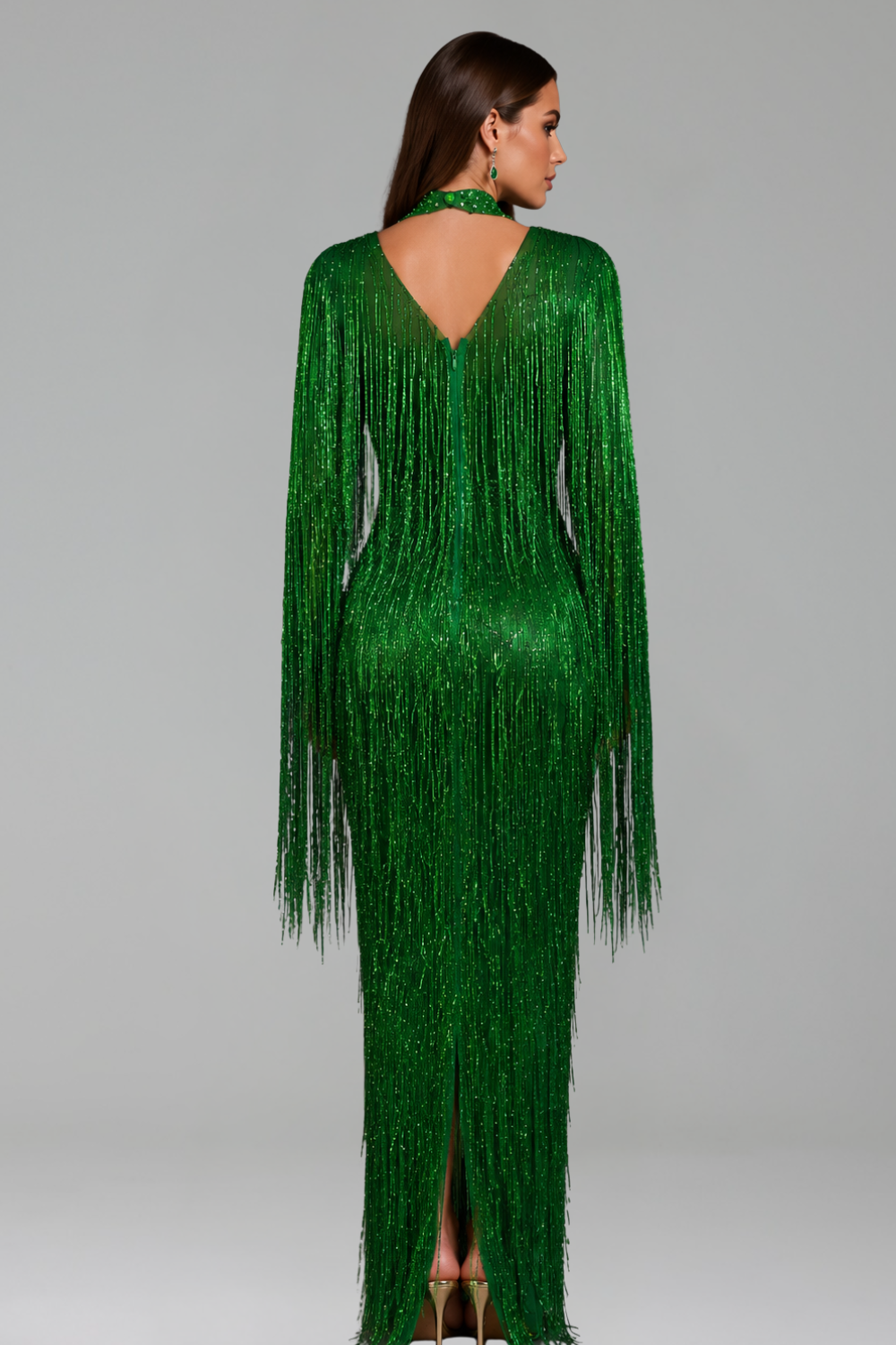 Full-Length Fringe Gown - LAROSABRIDE