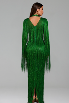 Full-Length Fringe Gown - LAROSABRIDE