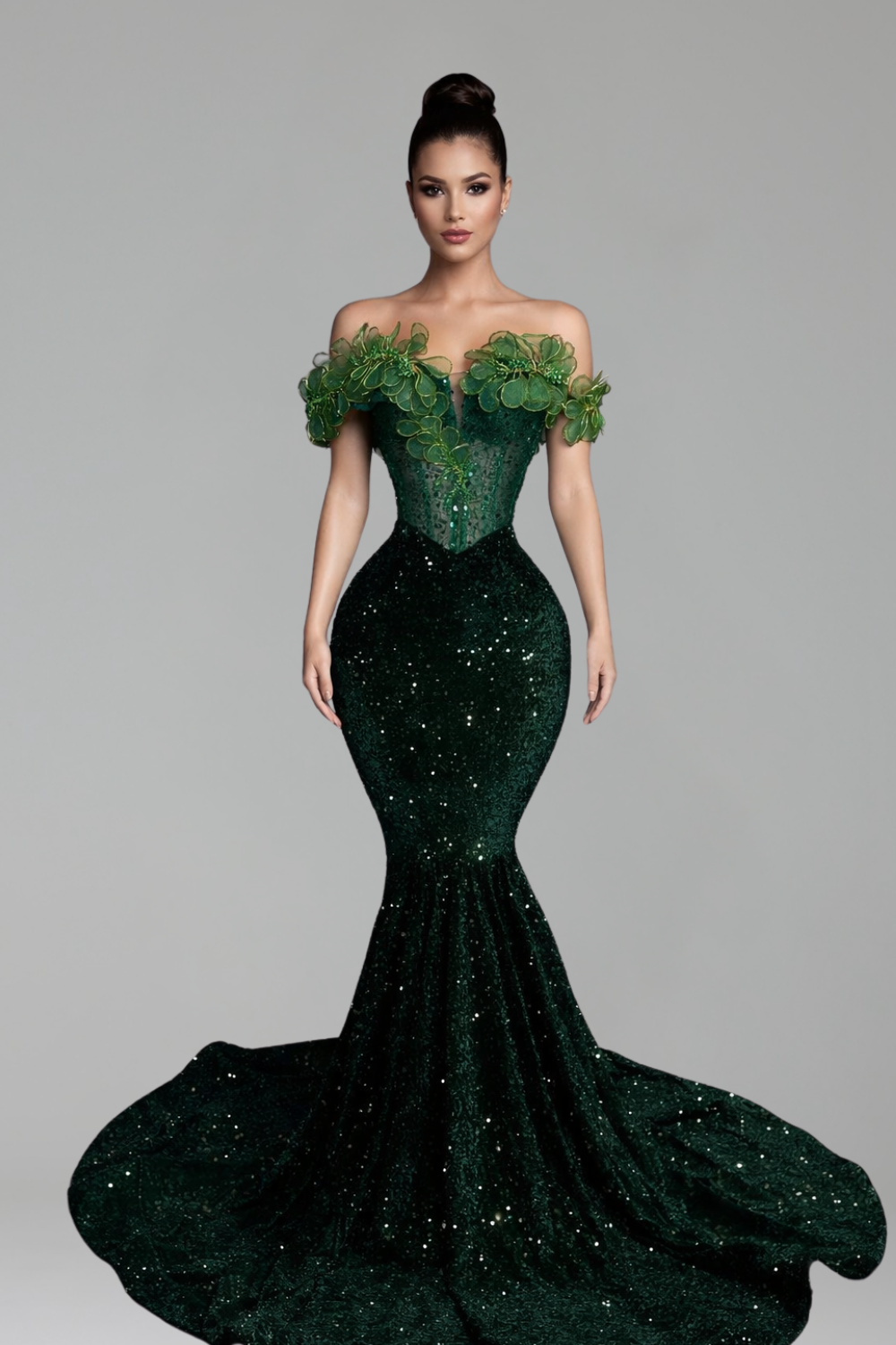 Embellished Off-Shoulder Gown - LAROSABRIDE