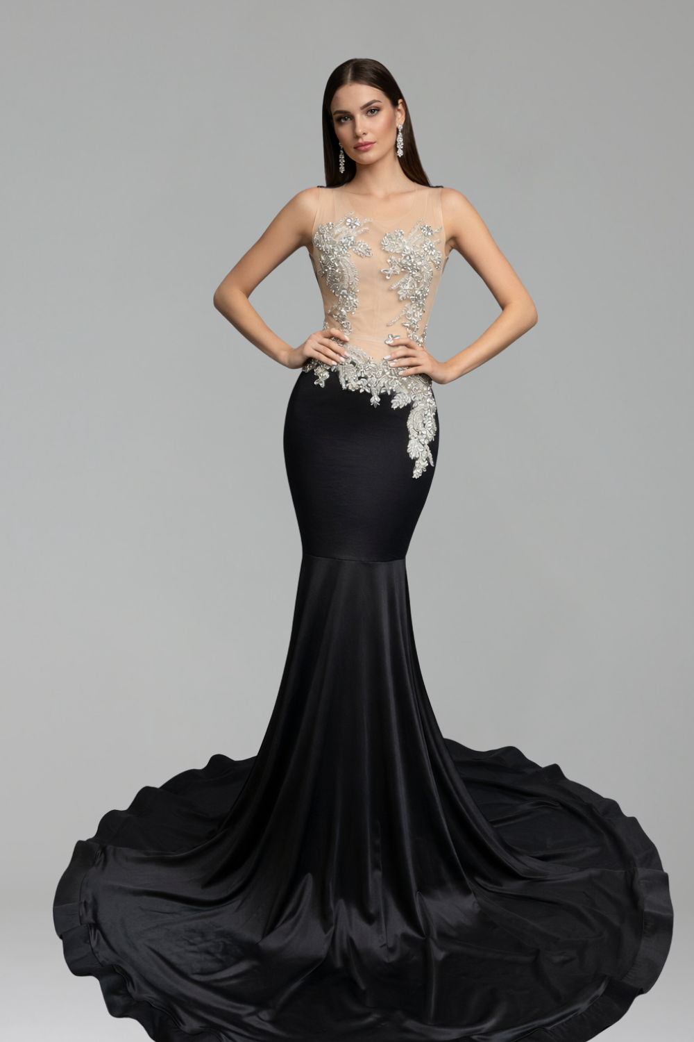 Illusion Lace Mermaid Evening Gown - LAROSABRIDE
