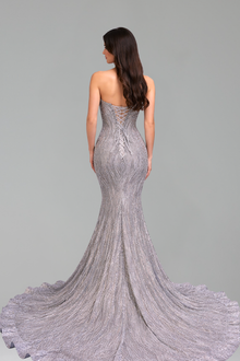Floral Appliqu� Beaded Mermaid Gown - LAROSABRIDE