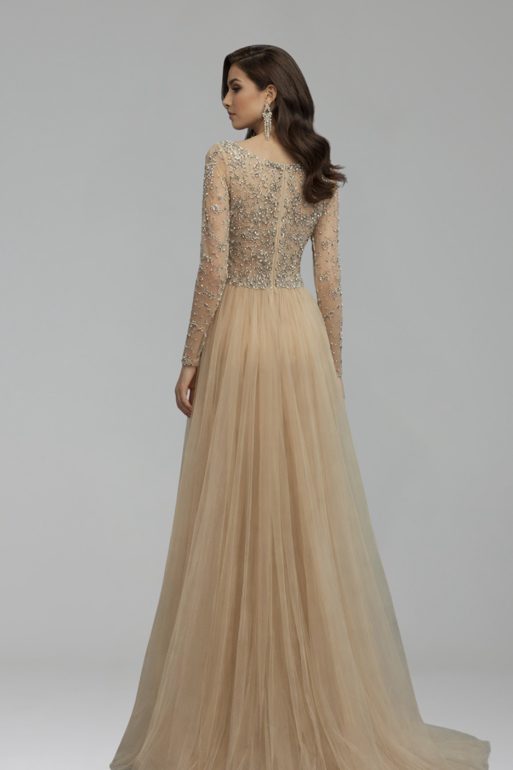 Beaded Mermaid Overskirt Dress - LAROSABRIDE