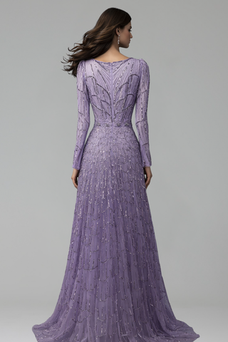Beaded A-Line Evening Gown - LAROSABRIDE