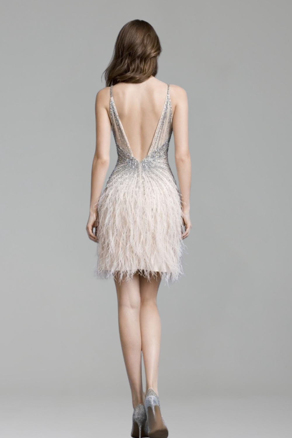 Beaded Feather Mermaid Cocktail Dress - LAROSABRIDE