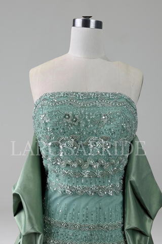 Plus Size Beaded Mermaid Gown