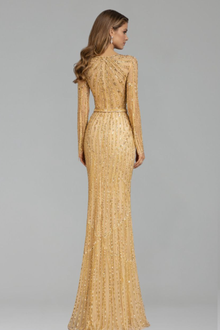 Beaded Tassel Mermaid Evening Gown - LAROSABRIDE