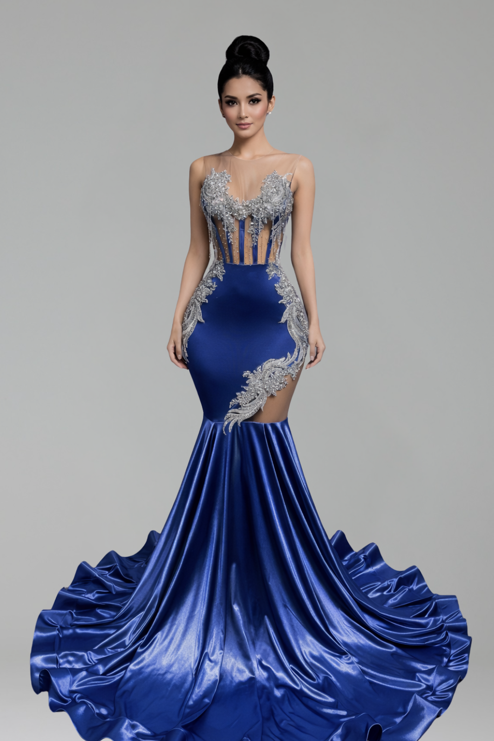 Sleek Sequin Mermaid Gown - LAROSABRIDE