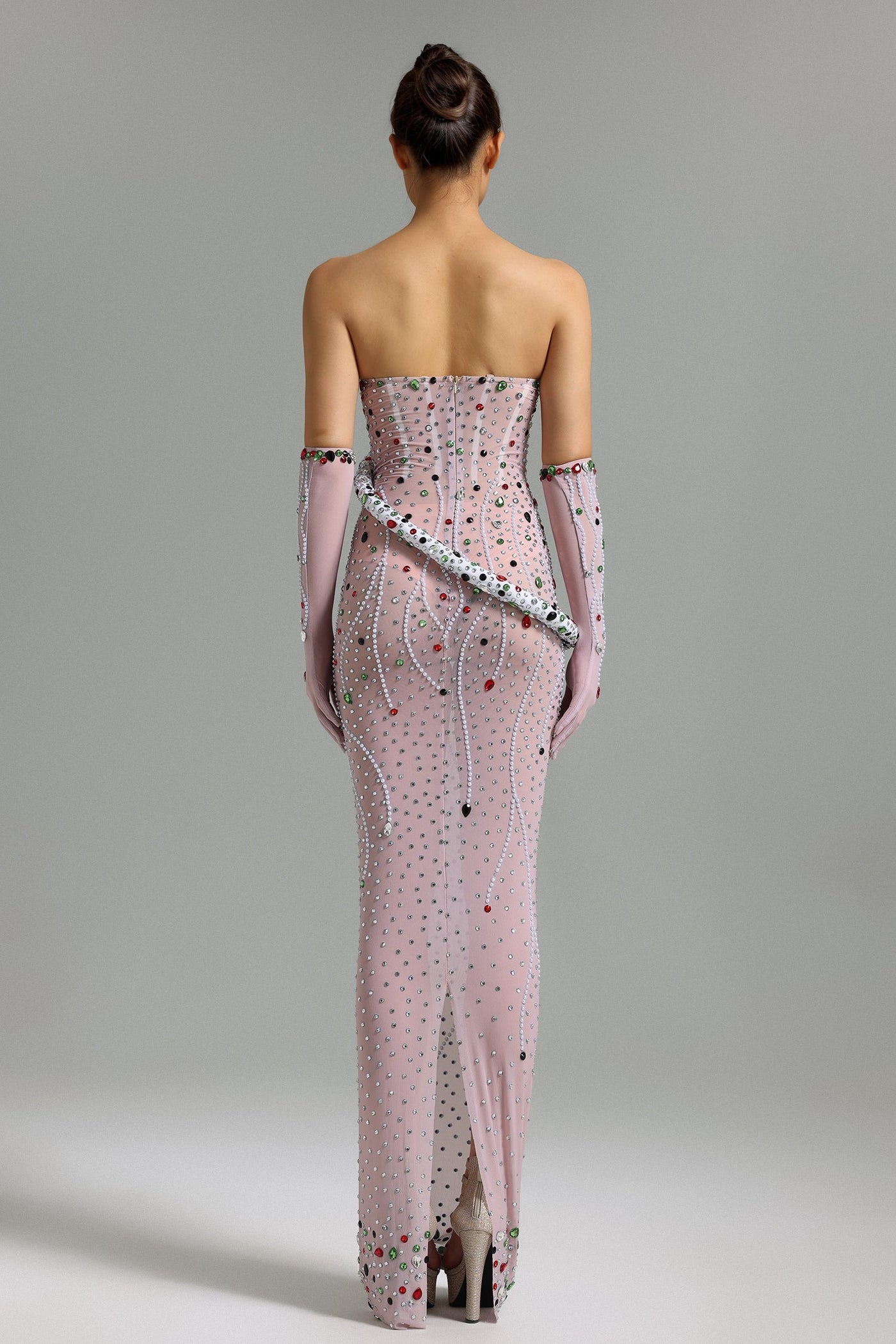 Strapless Embellished Floral Gown-Larosabride