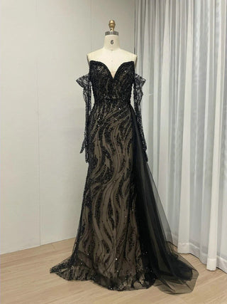 Ships in 2 to 5 Days - White Gorgeous Pleated Strapless Evening Gown - Luxury Rhinestone Mermaid Dress for Women’s Weddings and Parties in Dubai