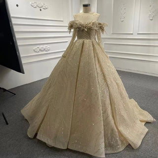 2025 Blue Luxury High-End Wedding Dress - Beaded Sleeveless Lace-Up Bridal Gown